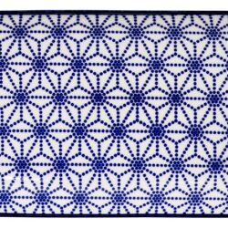 Håndlavet Japansk Rektangulær Tallerken Blå 21 x 13 cm Stjerner