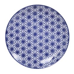 Håndlavet Japansk Tallerken Blå 16 cm Stjerner