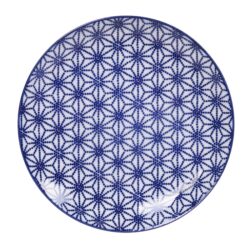 Håndlavet Japansk Tallerken Blå 26 cm Stjerner