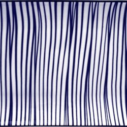 Håndlavet Japansk Rektangulær Tallerken Blå 21 x 13 cm Striber
